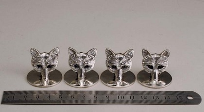 Silver Fox Menu Holders (set of 4) - Sampson Mordan